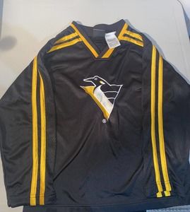 Boys NHL medium Penguins Long Sleeve Shirt Jersey Style Material Striped